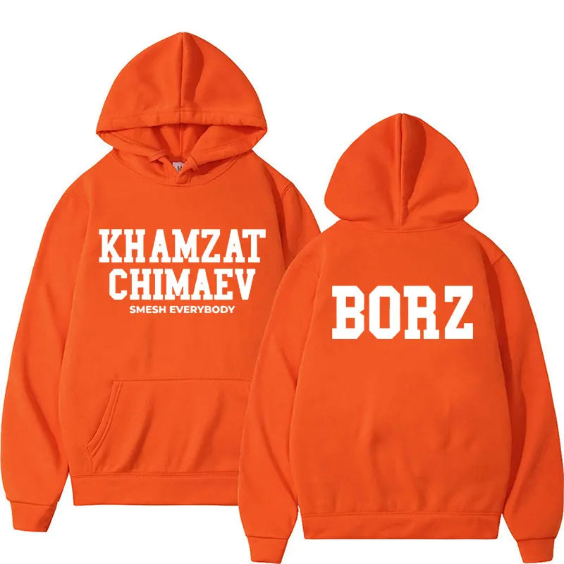 Khamzat Chimaev Logo Print Hoodies for Men Women Fashion Casual Oversized Pullovers Sweatshirts Retro Autumn/Winter Warm Hoodie