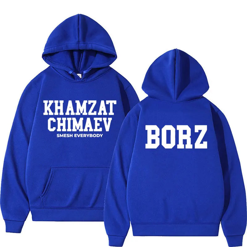 Khamzat Chimaev Logo Print Hoodies for Men Women Fashion Casual Oversized Pullovers Sweatshirts Retro Autumn/Winter Warm Hoodie