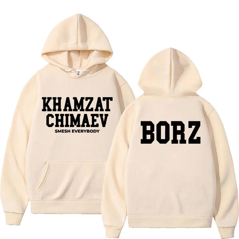 Khamzat Chimaev Logo Print Hoodies for Men Women Fashion Casual Oversized Pullovers Sweatshirts Retro Autumn/Winter Warm Hoodie