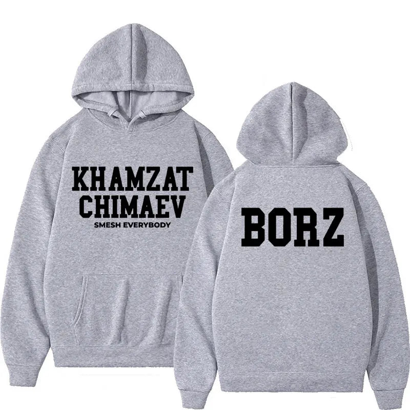 Khamzat Chimaev Logo Print Hoodies for Men Women Fashion Casual Oversized Pullovers Sweatshirts Retro Autumn/Winter Warm Hoodie