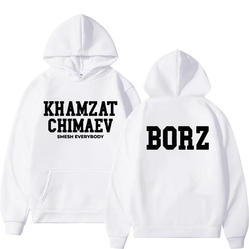 Khamzat Chimaev Logo Print Hoodies for Men Women Fashion Casual Oversized Pullovers Sweatshirts Retro Autumn/Winter Warm Hoodie