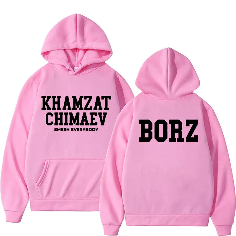 Khamzat Chimaev Logo Print Hoodies for Men Women Fashion Casual Oversized Pullovers Sweatshirts Retro Autumn/Winter Warm Hoodie